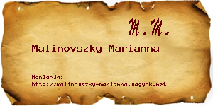 Malinovszky Marianna névjegykártya
