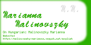 marianna malinovszky business card